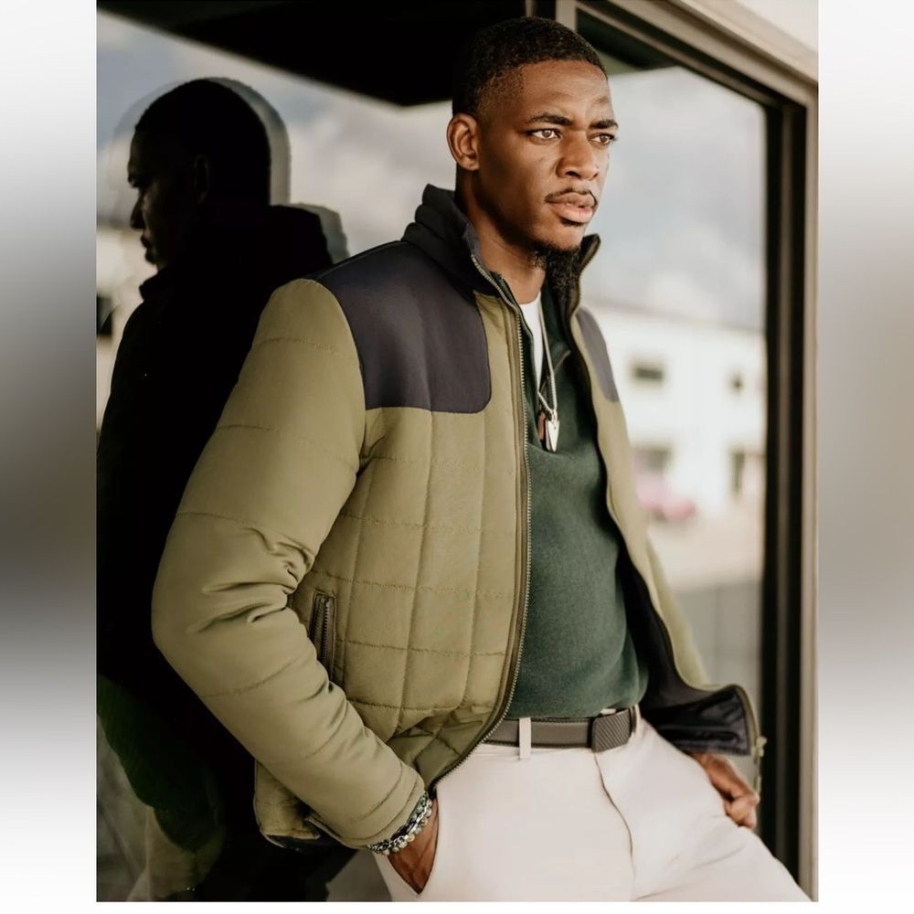 Nomad Men's Josiah Quilted Padded Jacket XL Blue Olive Green Hunting Outdoors